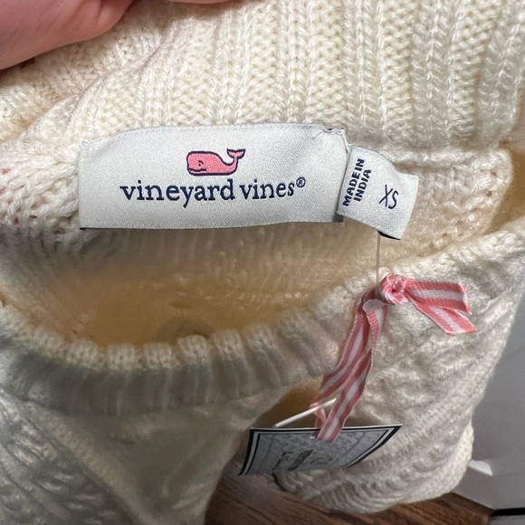 NEW Vineyard Vines | Fisherman Sweater Cable Cream Cable Sz XS Girls - Picture 6 of 6